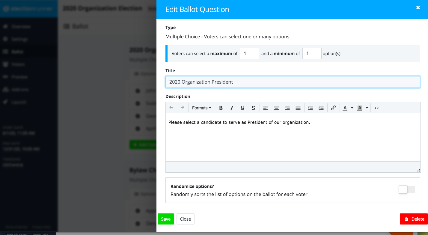 Ballot Question - Details